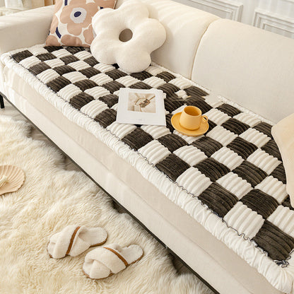 Cream square blanket for sofa bed