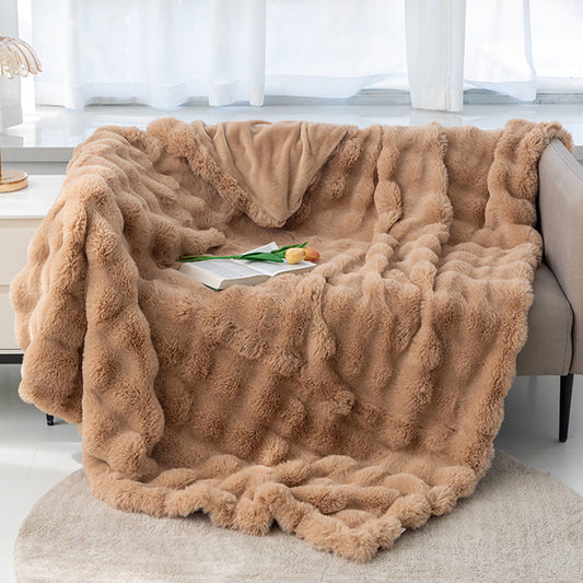 Rabbit Bubble Flannel Blanket for Sofa